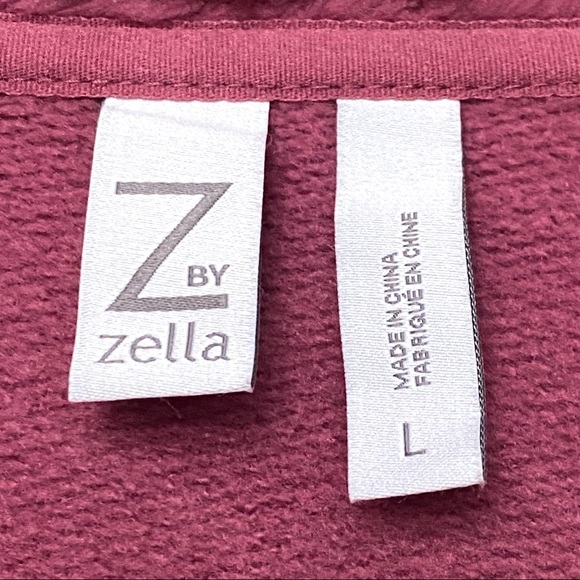 NEW Z By Zella Nordstrom Free Style Faux Shearling Pullover Sweatshirt Burgundy - Picture 8 of 11